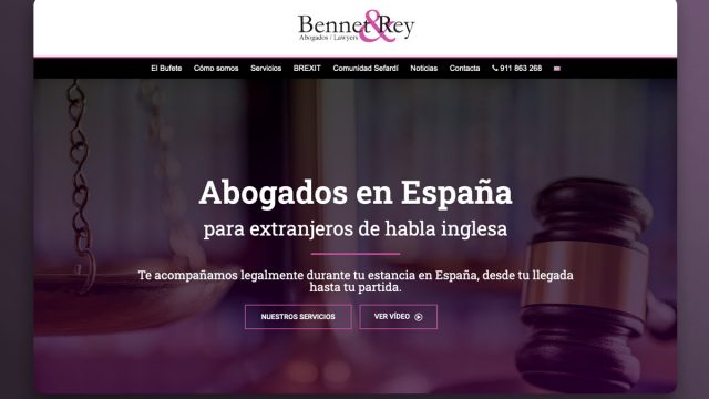 Bennet & Rey · Diseño web para despacho de abogados