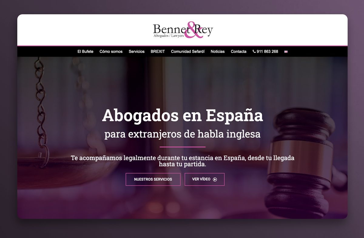 Bennet & Rey · Diseño web para despacho de abogados