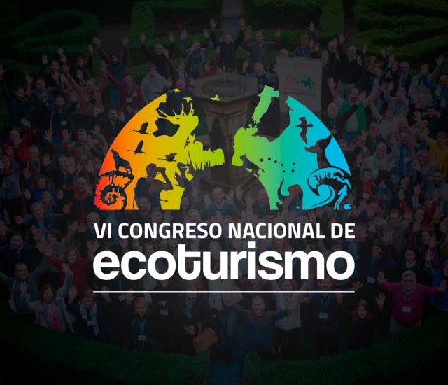 logotipo del congreso nacional de ecoturismo con figuras de la naturaleza coloreadas