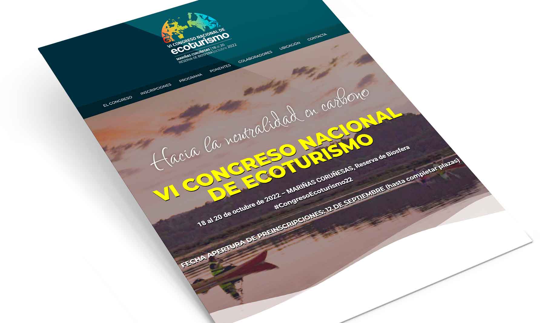 pantalla de la web del Congreso Nacional de Ecoturismo